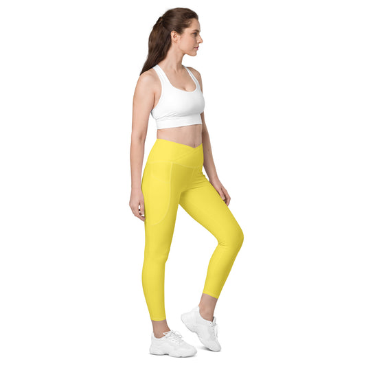 #SAVEMAGNUMPI Crossover leggings with pockets - Yellow