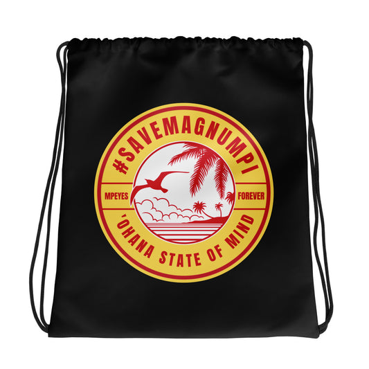 #SAVEMAGNUMPI Drawstring Bag - Black