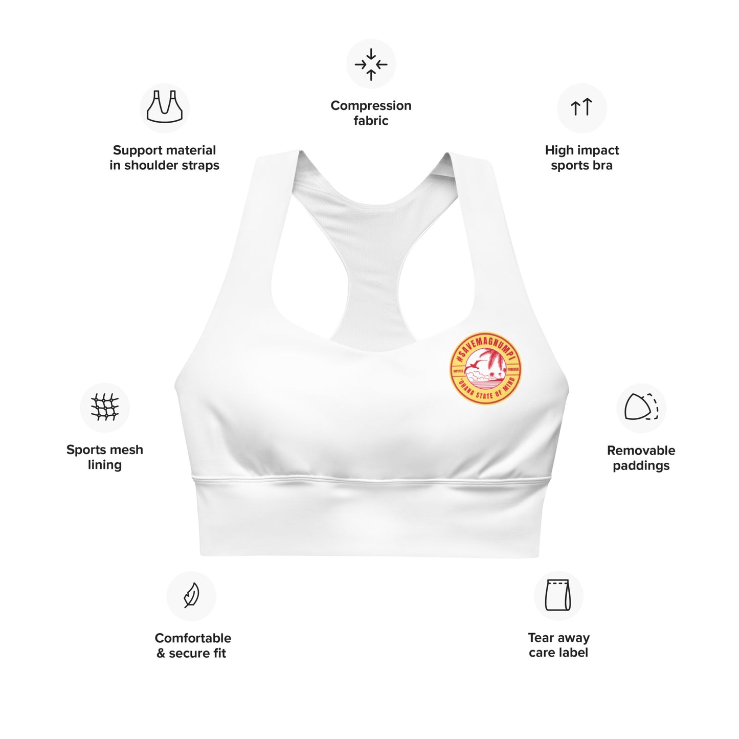 #SAVEMAGNUMPI Sports Bra - White
