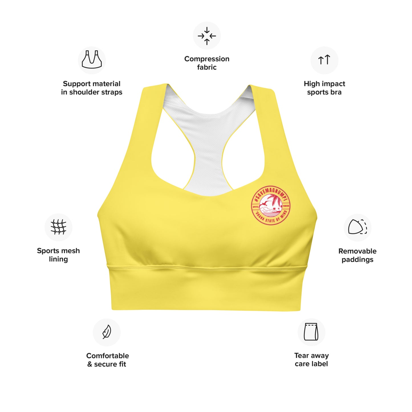 #SAVEMAGNUMPI Sports Bra - Yellow