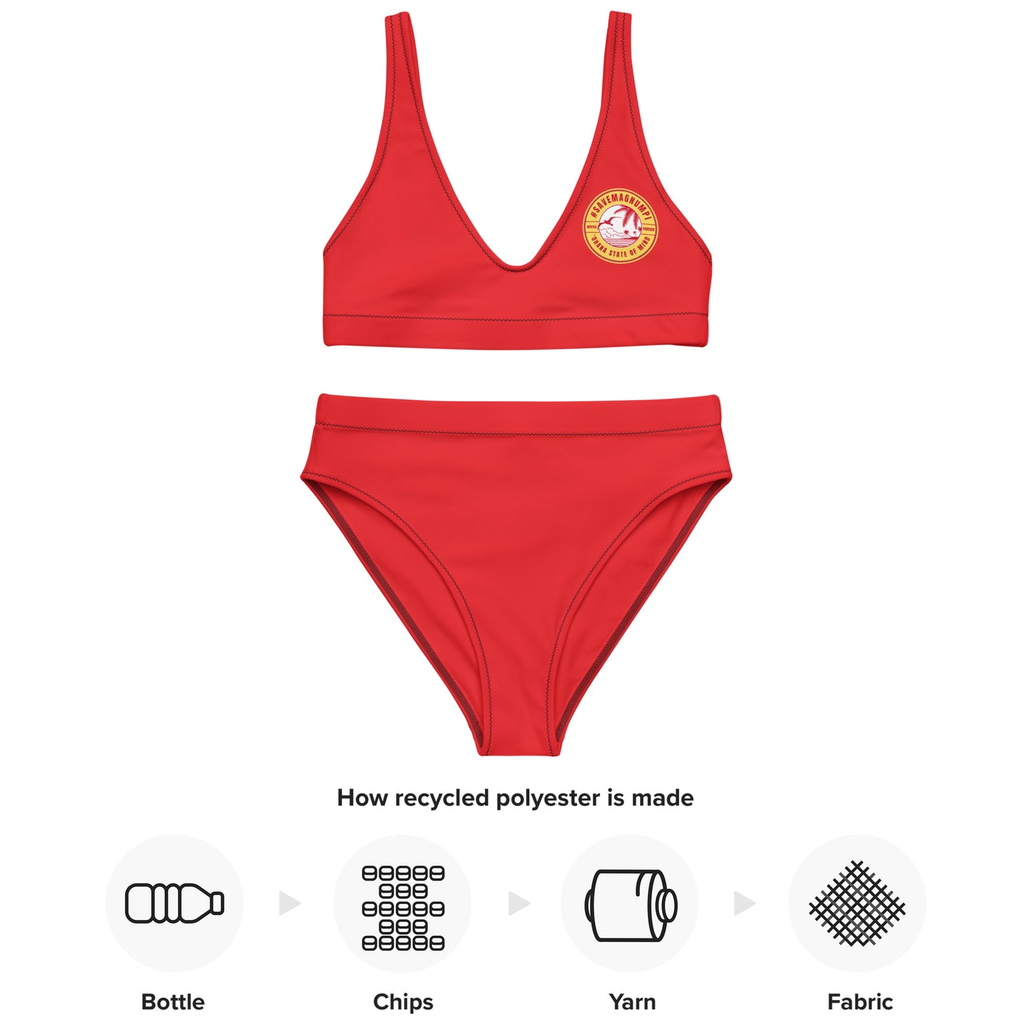 #SAVEMAGNUMPI High-Waisted Bikini - Red
