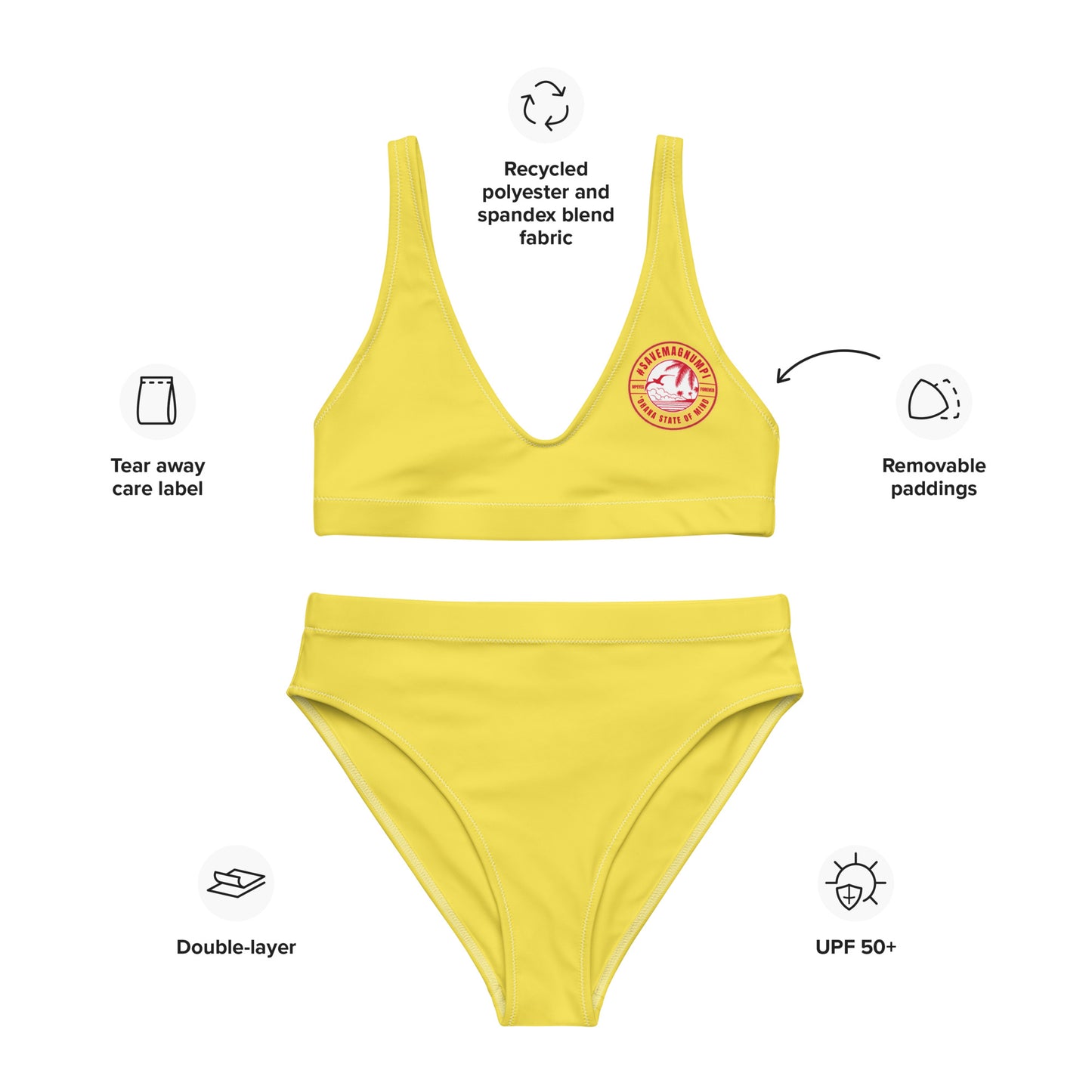 #SAVEMAGNUMPI High-Waisted Bikini - Yellow