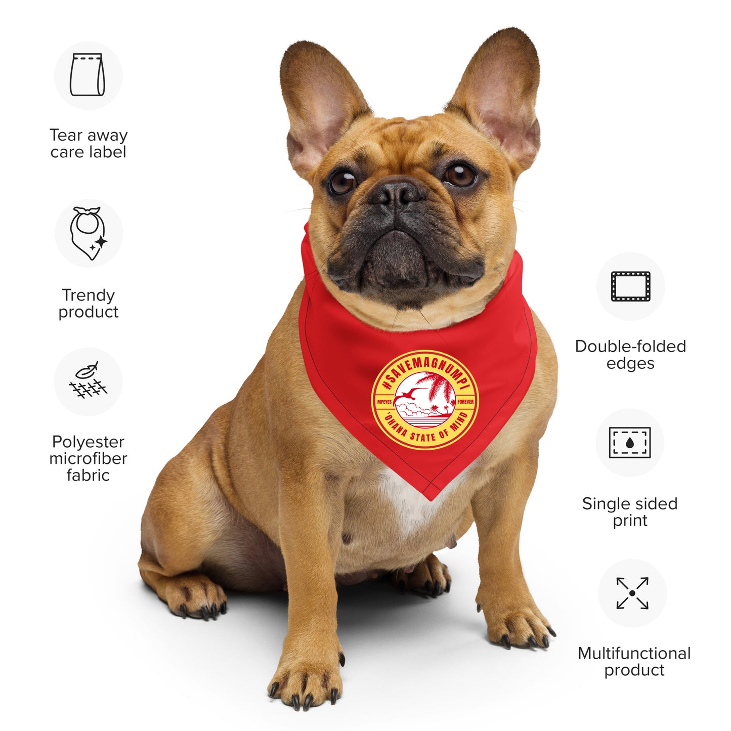 #SAVEMAGNUMPI Pet Bandana - Red