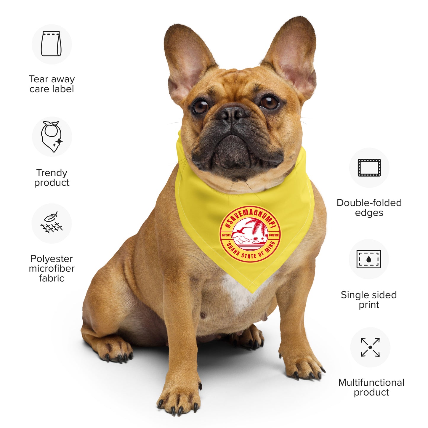 #SAVEMAGNUMPI Pet Bandana - Yellow