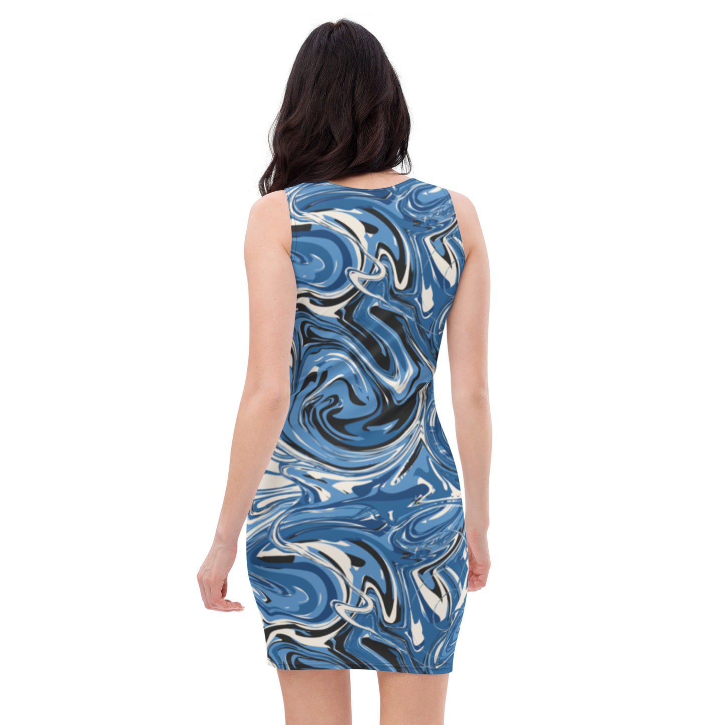 Blue Wave Fitted Dress 46.00 bigkahunatshirts