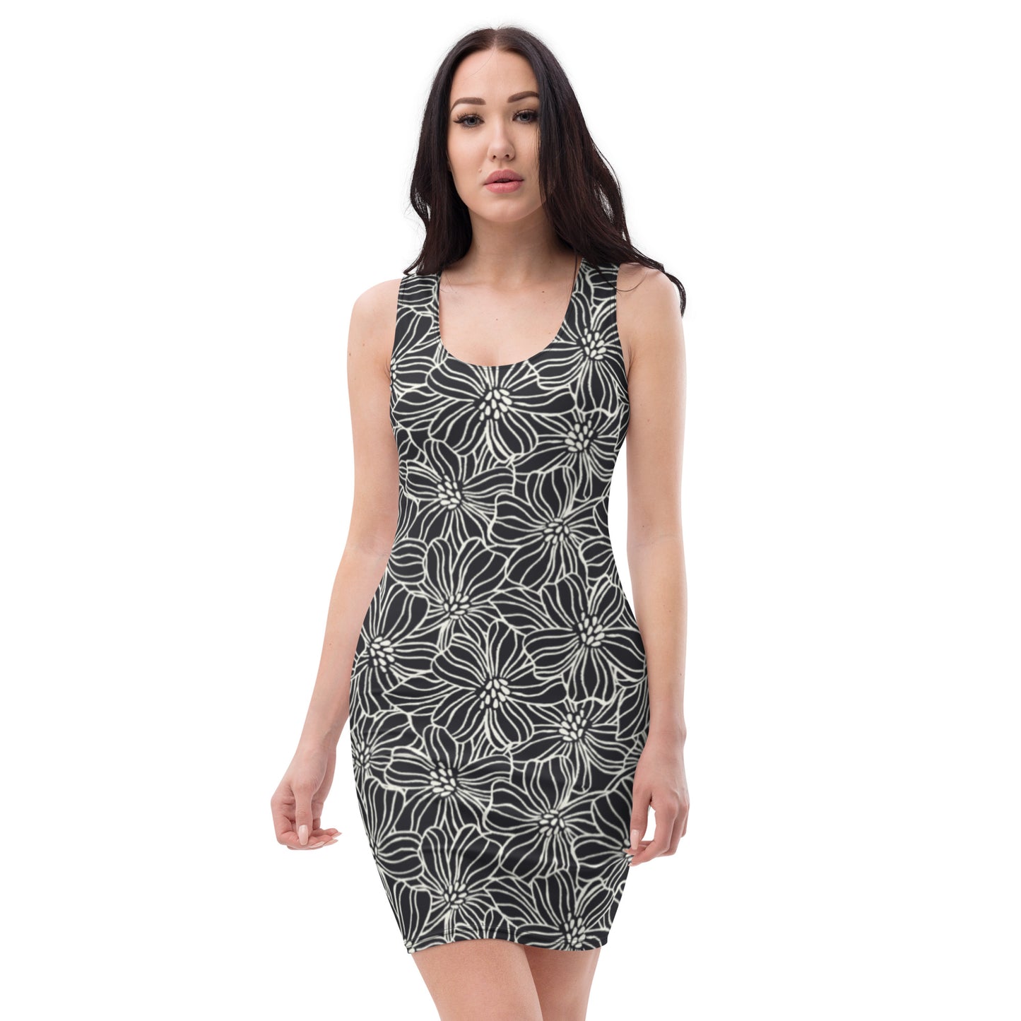 Black and White Flower Dress 46.00 bigkahunatshirts