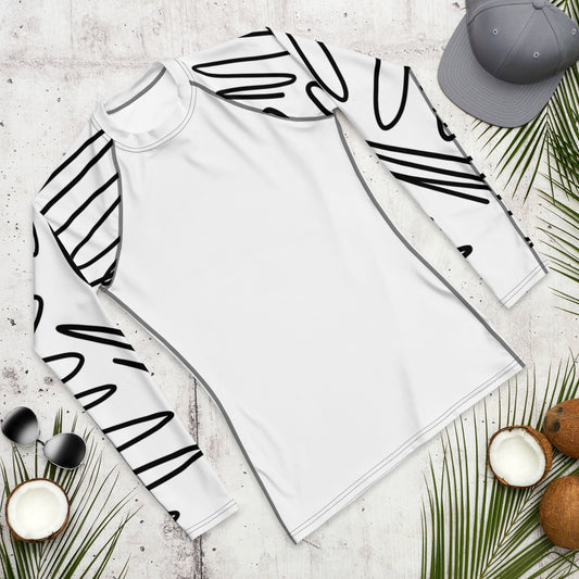Black and White Men's Rash Guard 53.00 bigkahunatshirts