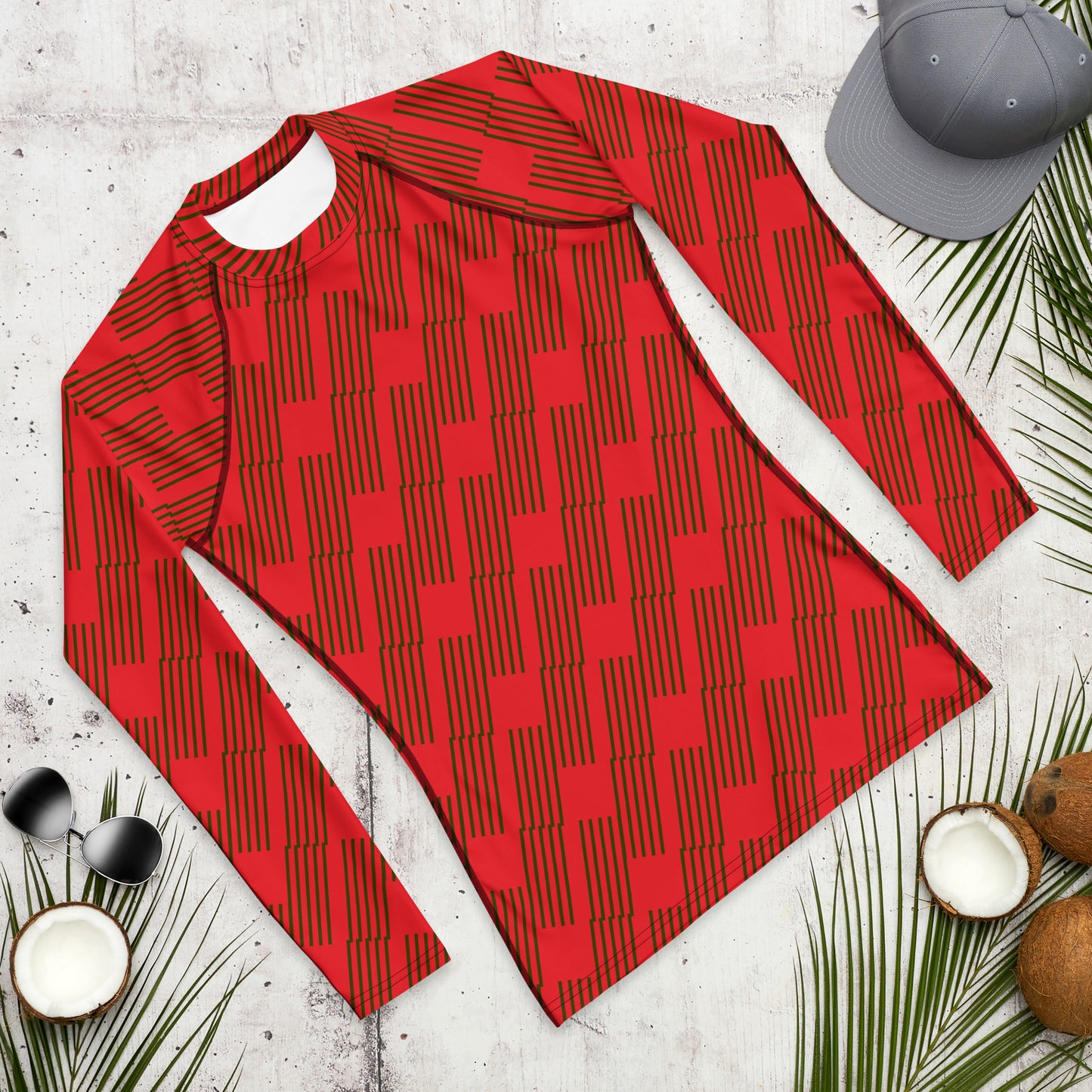 Red and Black Men's Rash Guard 53.00 bigkahunatshirts
