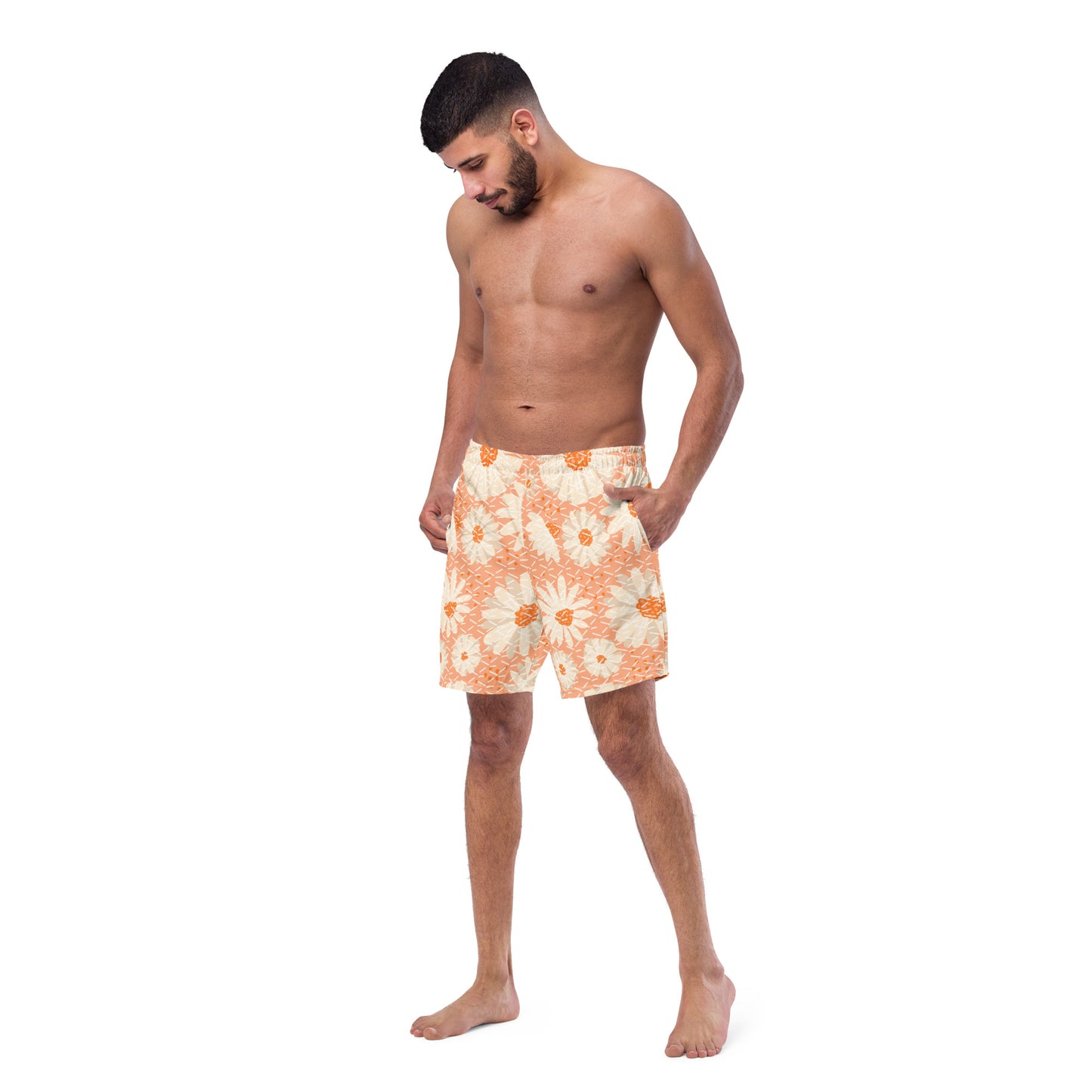 Hawaiian Flower Men's Swim Trunks 52.00 bigkahunatshirts