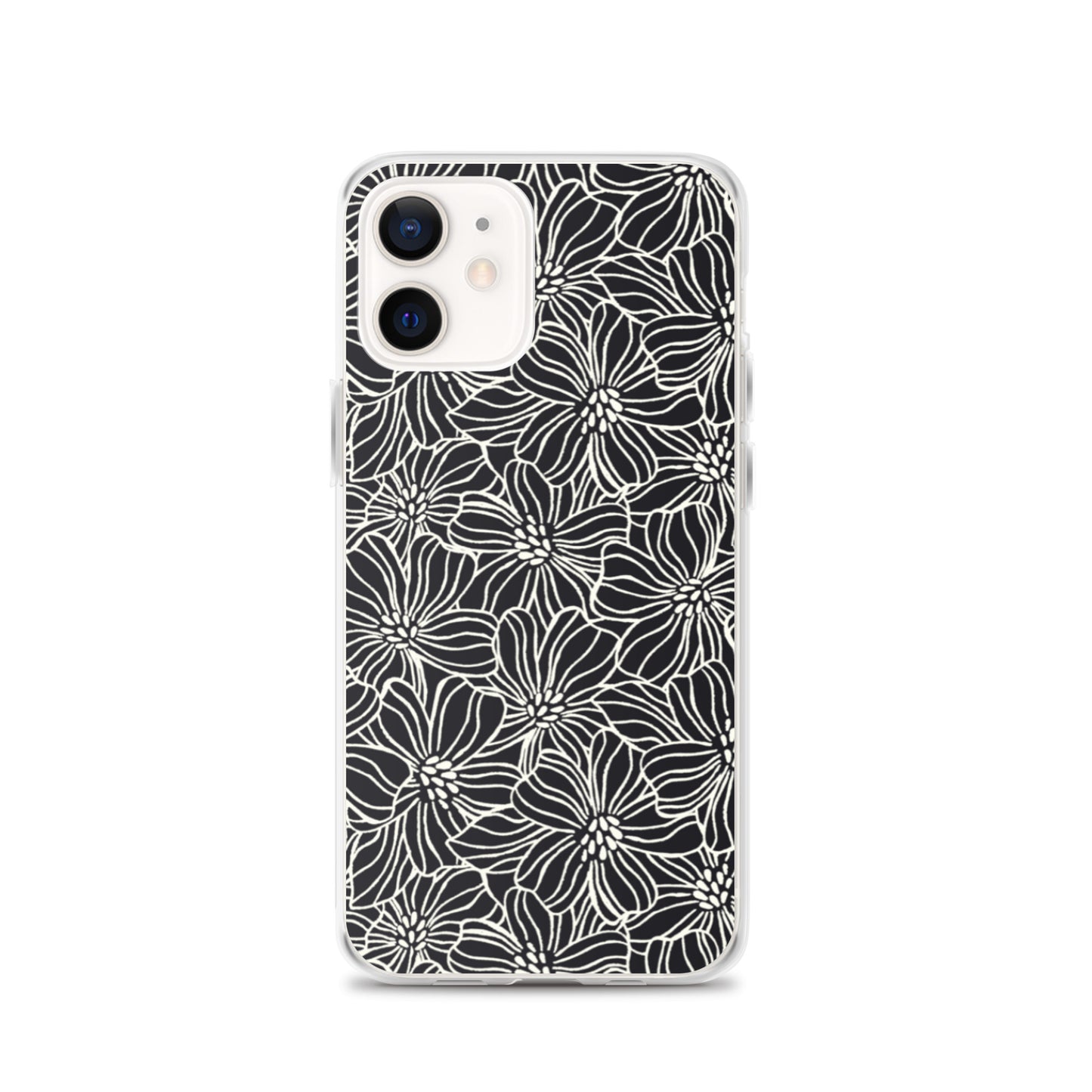 iPhone Case - Black White Flowers - 17 sizes 20.00 bigkahunatshirts