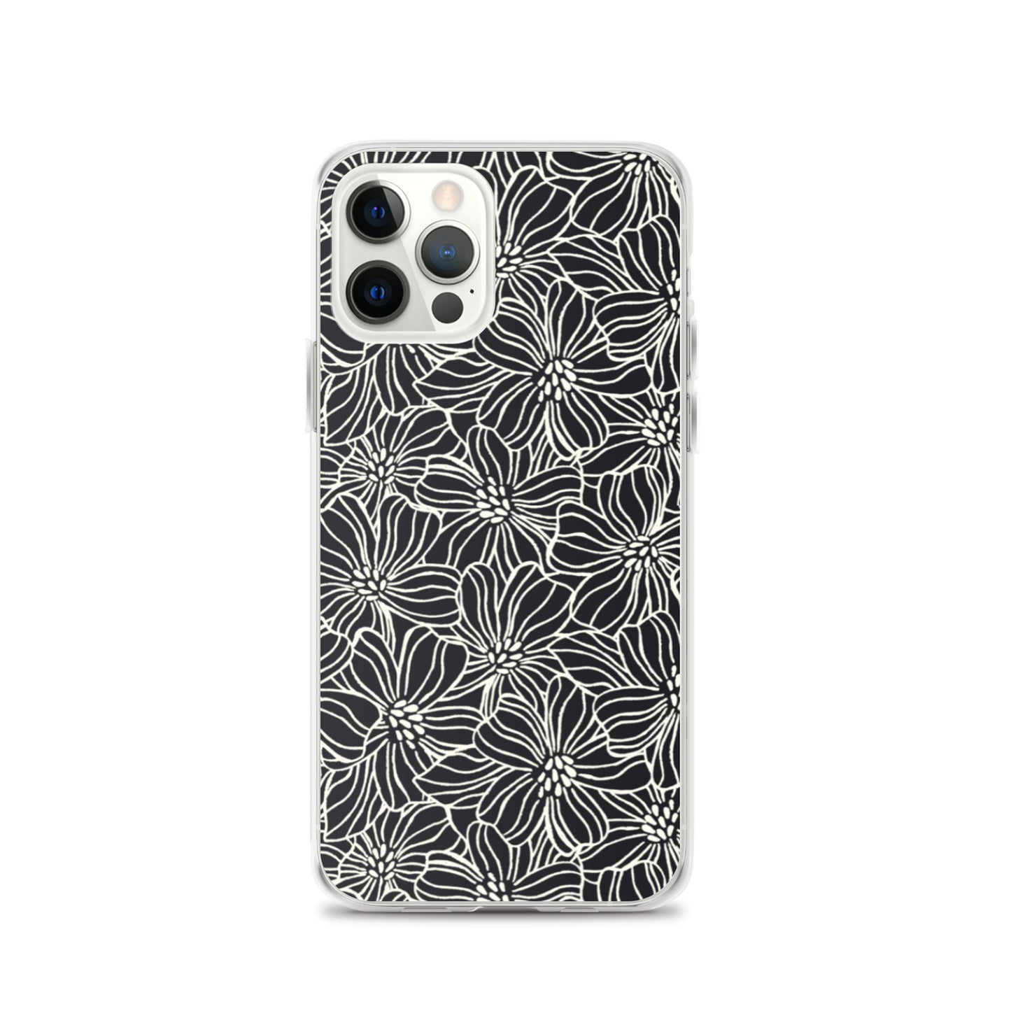 iPhone Case - Black White Flowers - 17 sizes 20.00 bigkahunatshirts