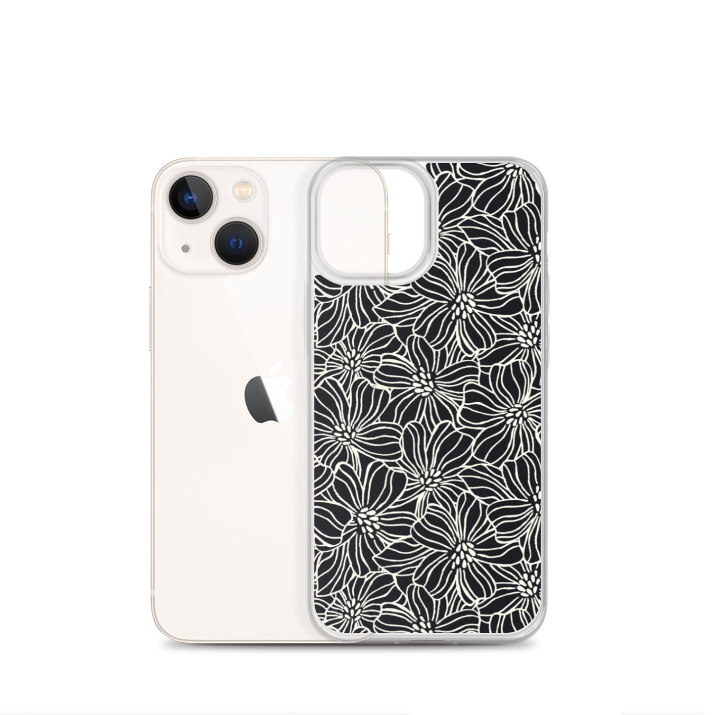 iPhone Case - Black White Flowers - 17 sizes 20.00 bigkahunatshirts