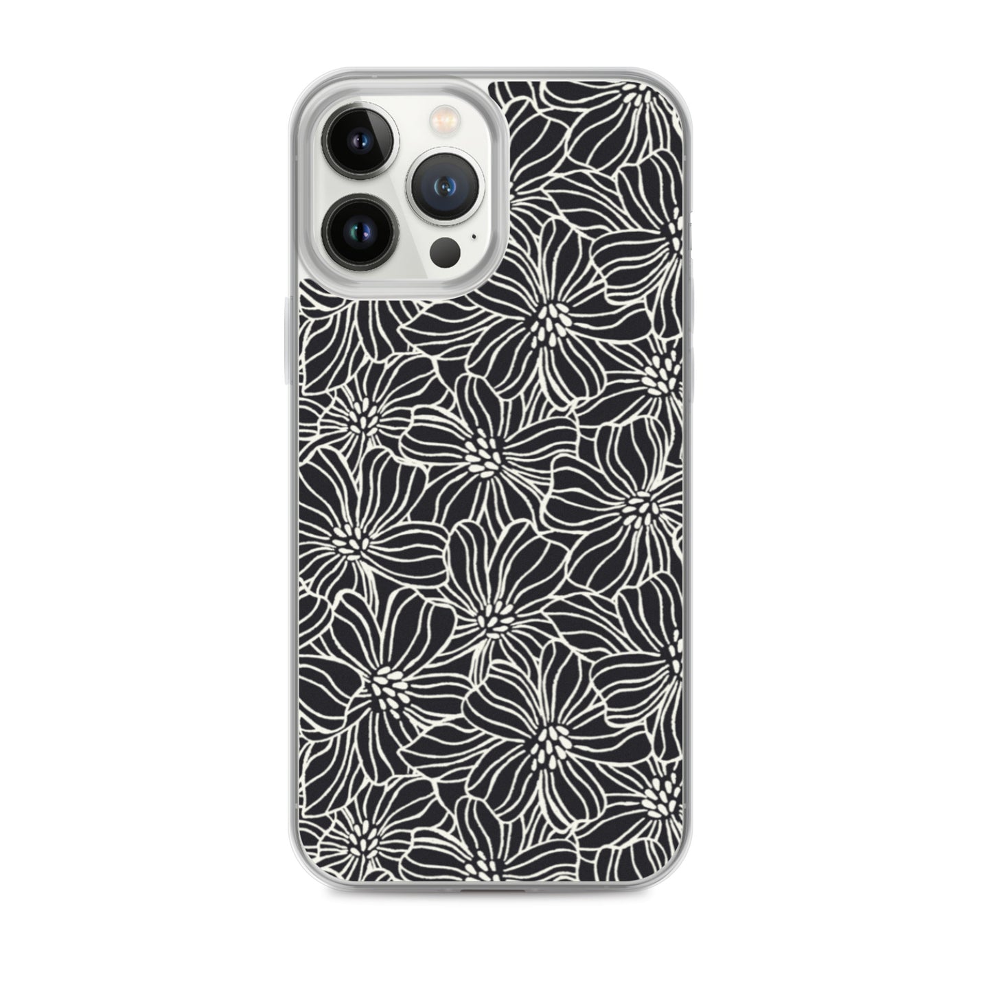iPhone Case - Black White Flowers - 17 sizes 20.00 bigkahunatshirts