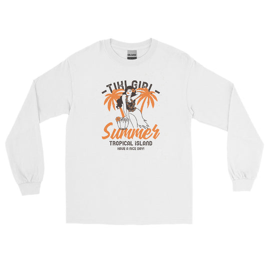 Tiki Girl Long Sleeve T-Shirt 36.00 bigkahunatshirts