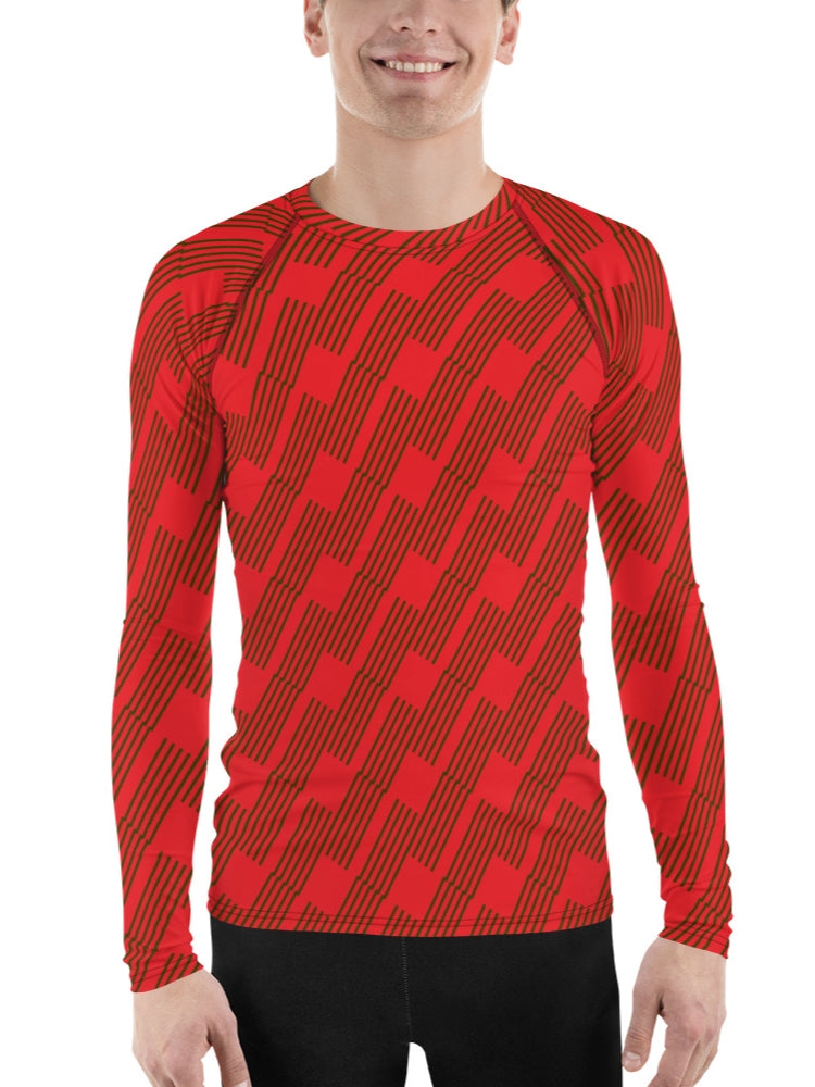 Red and Black Men's Rash Guard 53.00 bigkahunatshirts