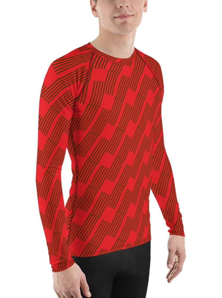 Red and Black Men's Rash Guard 53.00 bigkahunatshirts
