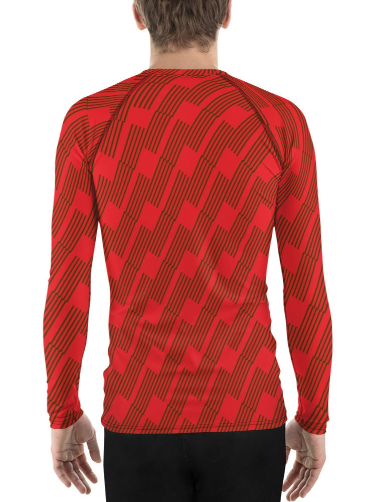 Red and Black Men's Rash Guard 53.00 bigkahunatshirts