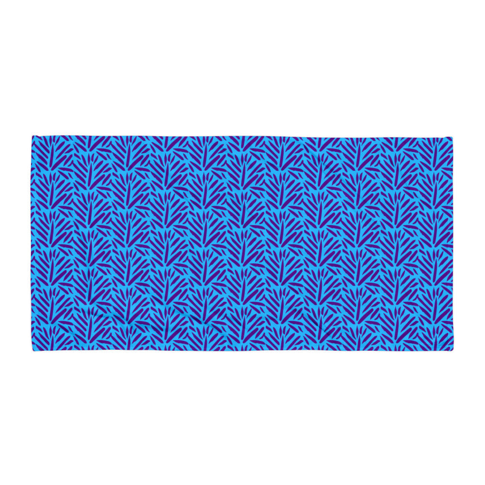 Light and Dark Blue Palm Pattern Towel 40.00 bigkahunatshirts