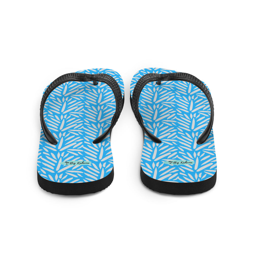 Flip-Flops - Light Blue and Gray Palm Pattern 20.00 bigkahunatshirts