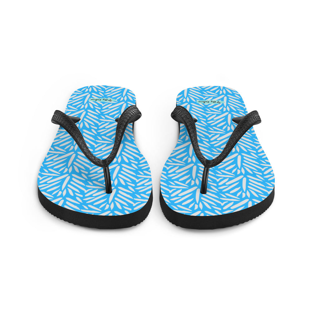 Flip-Flops - Light Blue and Gray Palm Pattern 20.00 bigkahunatshirts