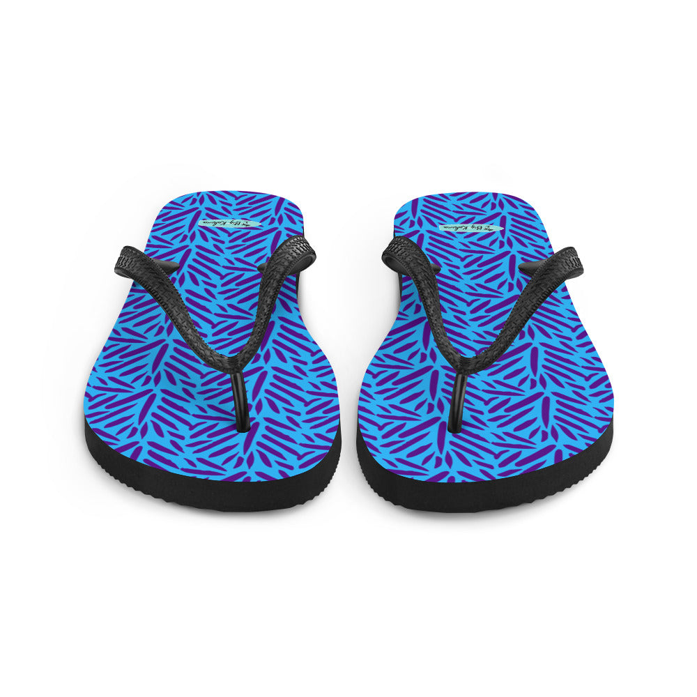 Flip-Flops - Light and Dark Blue Palm Pattern 20.00 bigkahunatshirts