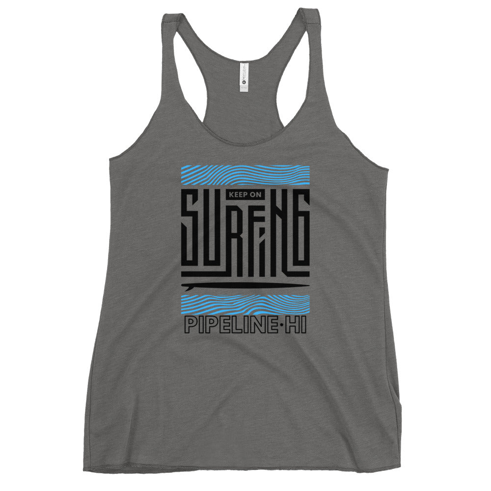Keep on Surfing Racerback Tank 34.00 bigkahunatshirts