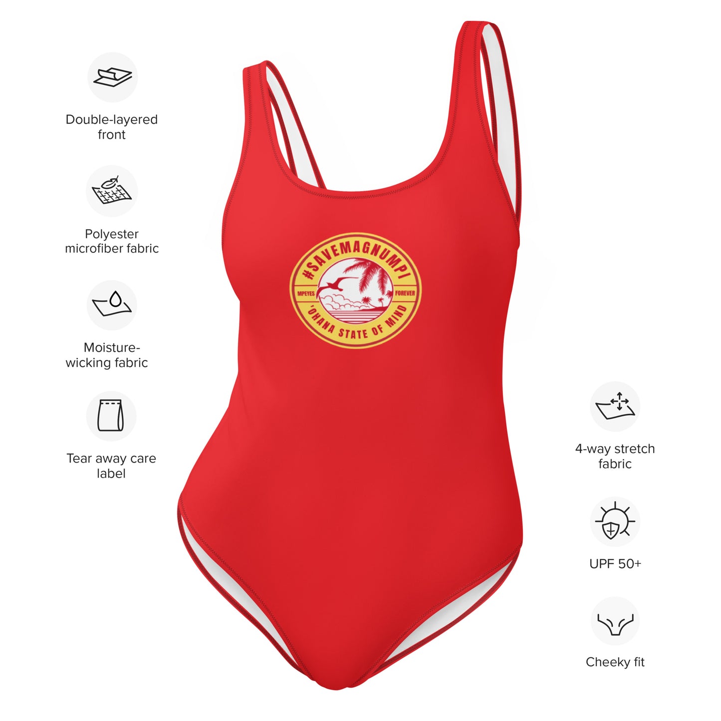 #SAVEMAGNUMPI One-Piece Swimsuit - Red