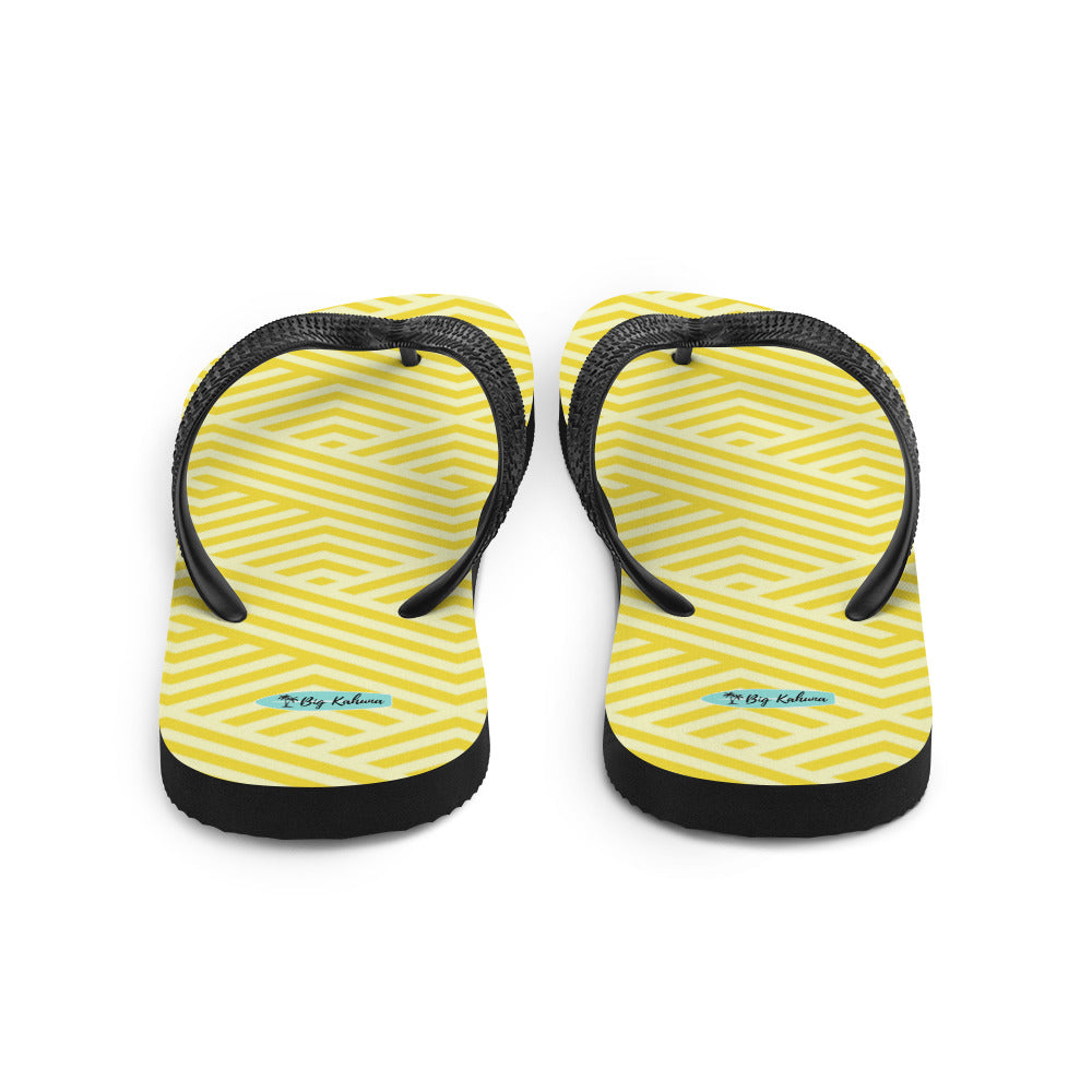 Flip-Flops - Yellow Herringbone