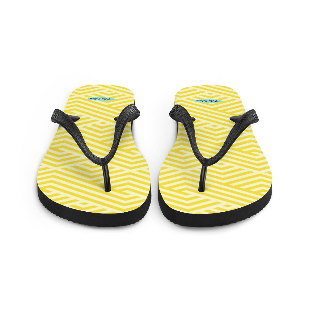 Flip-Flops - Yellow Herringbone