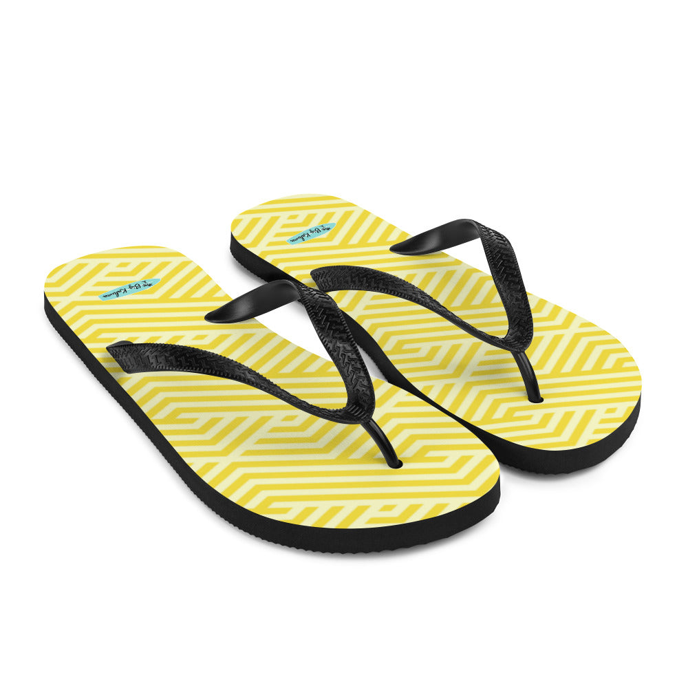 Flip-Flops - Yellow Herringbone