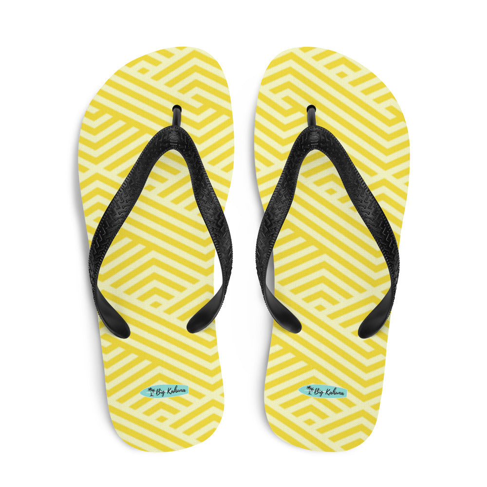 Flip-Flops - Yellow Herringbone