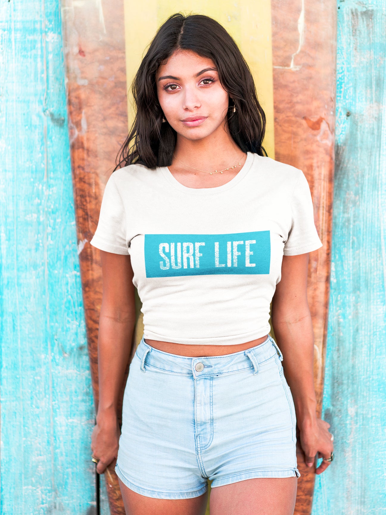 Surf Life Crop Tee  37.00 bigkahunatshirts