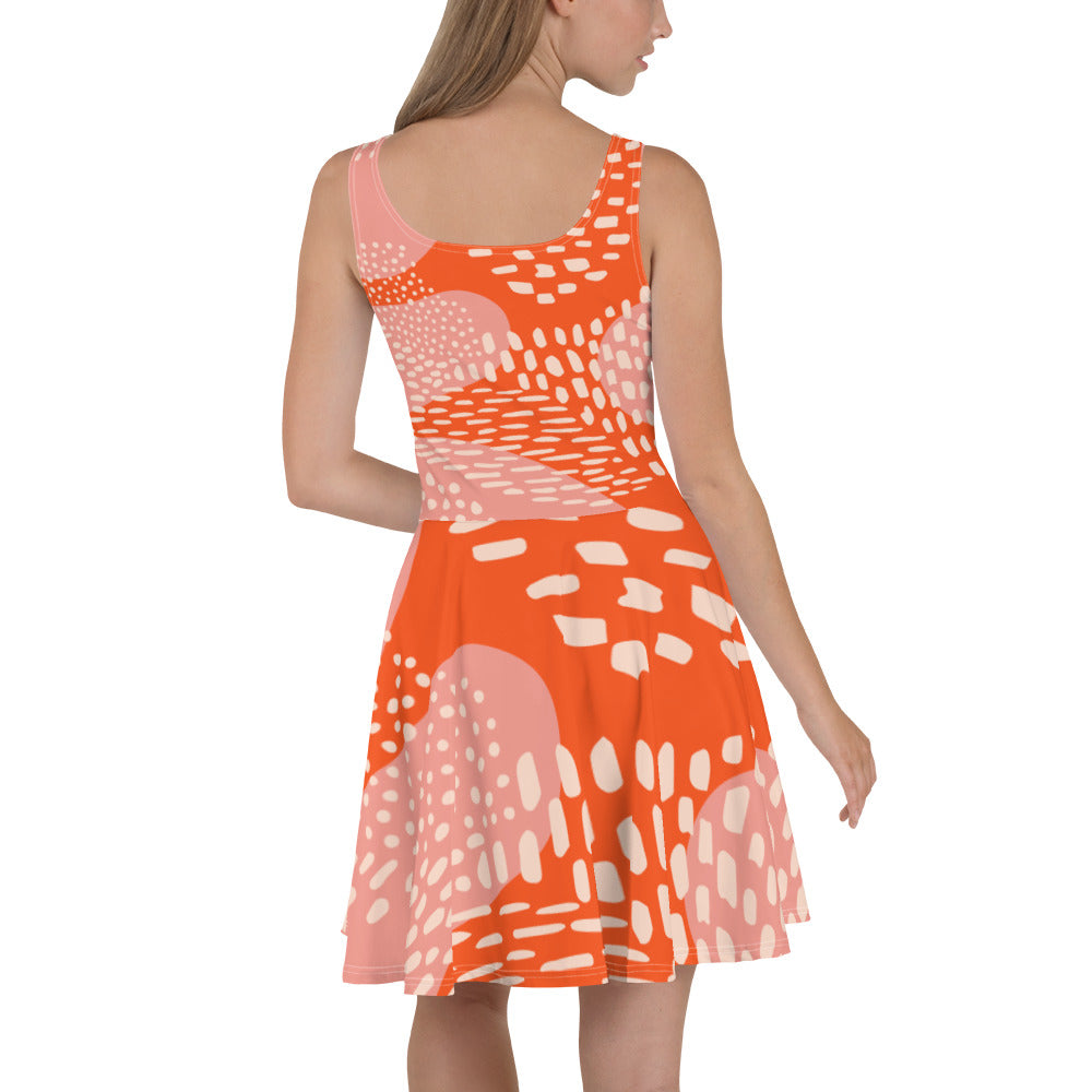 Orange Skater Dress women 55.00 bigkahunatshirts