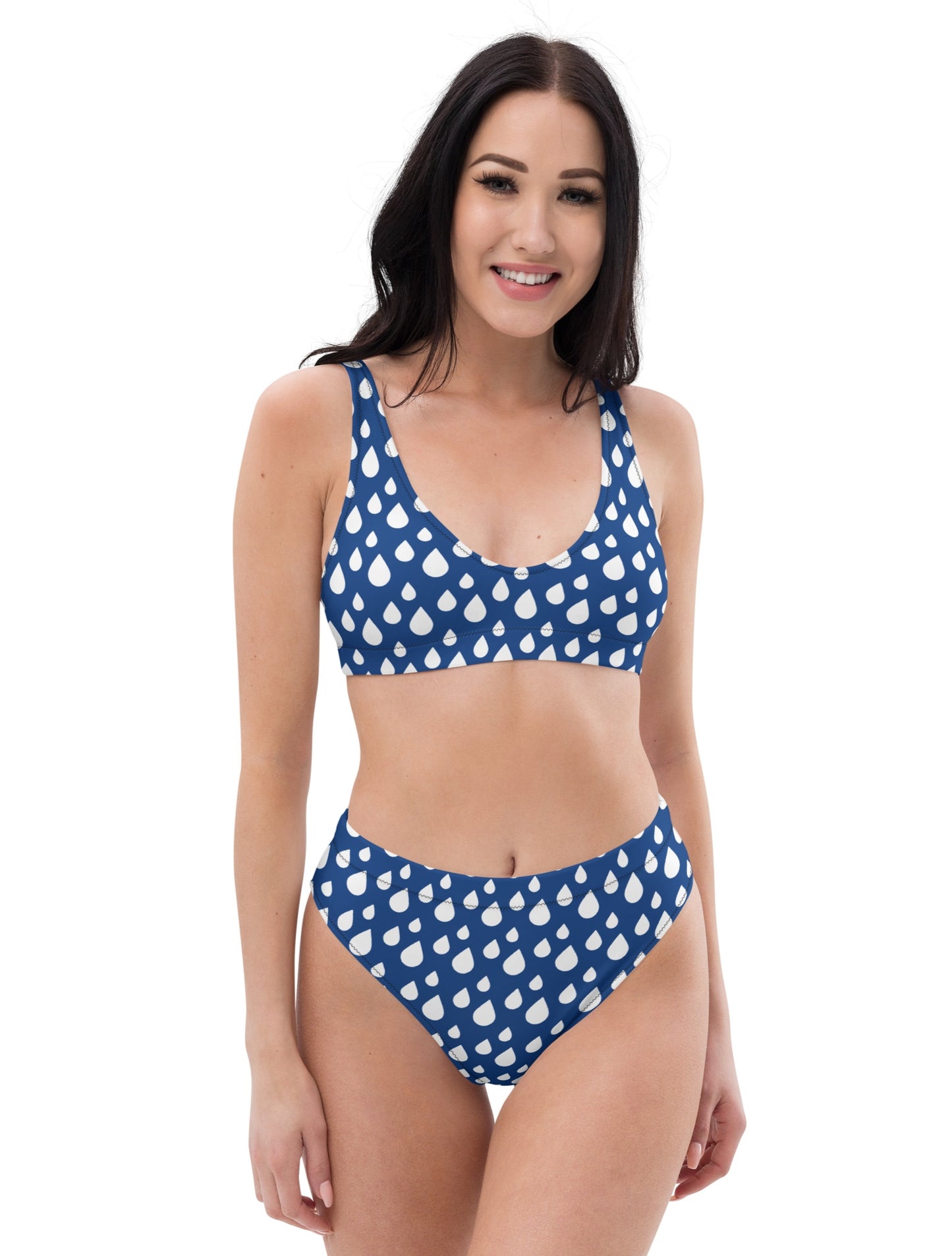 High-Waisted Bikini - Rain Showers  55.00 bigkahunatshirts