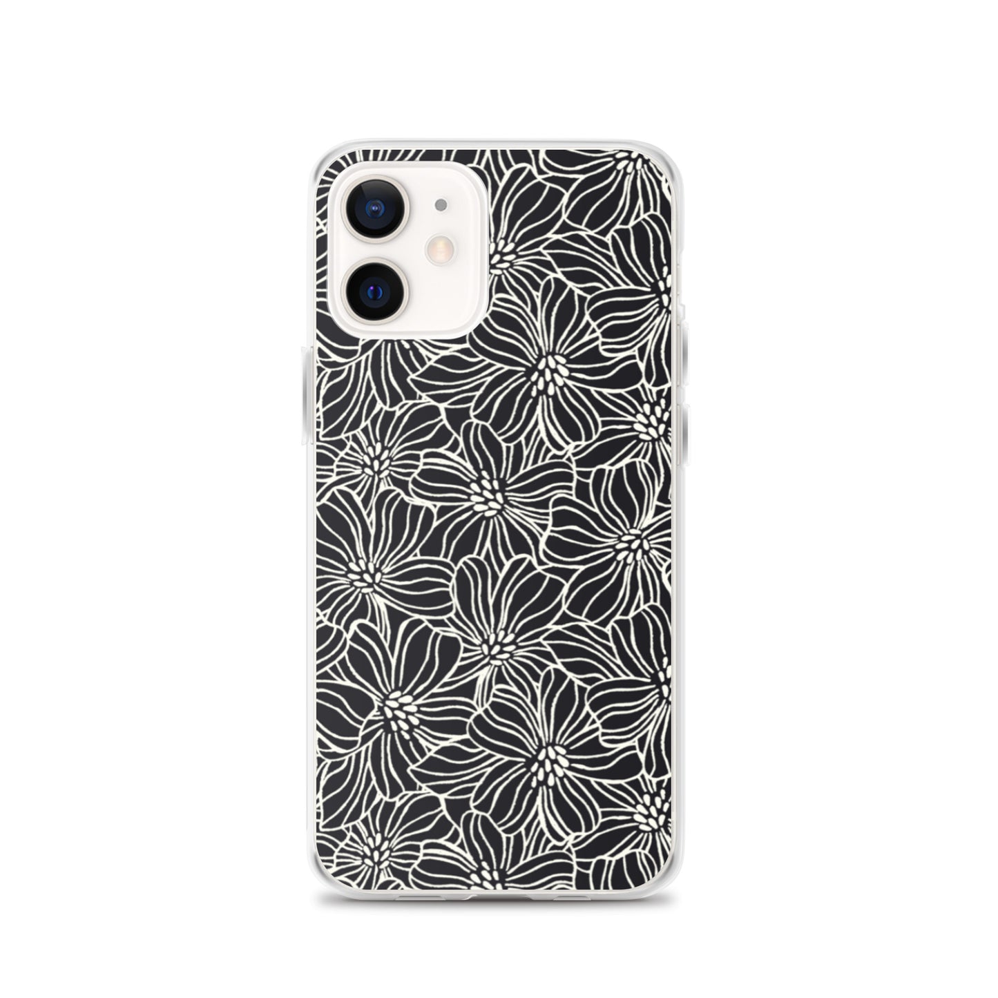 iPhone Case - Black White Flowers - 17 sizes  20.00 bigkahunatshirts