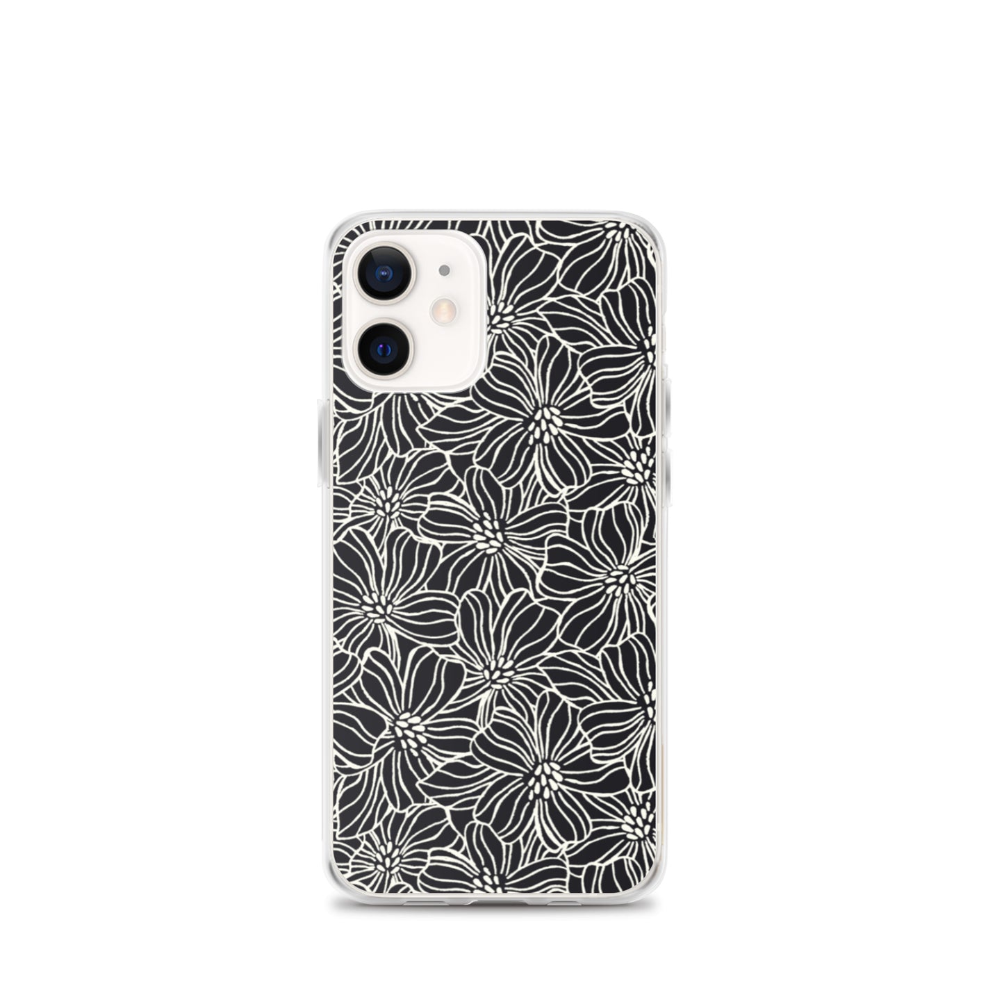 iPhone Case - Black White Flowers - 17 sizes  20.00 bigkahunatshirts