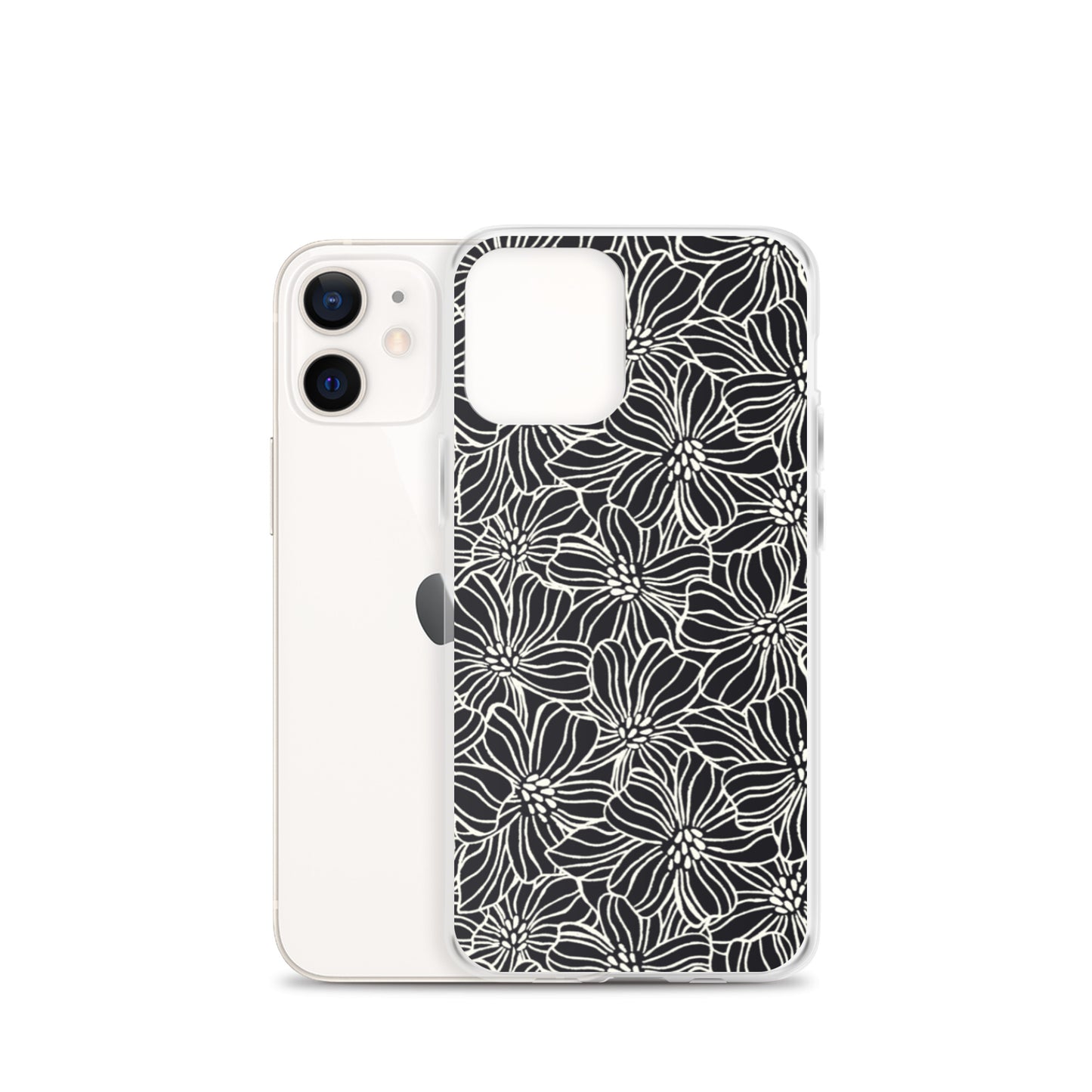 iPhone Case - Black White Flowers - 17 sizes  20.00 bigkahunatshirts