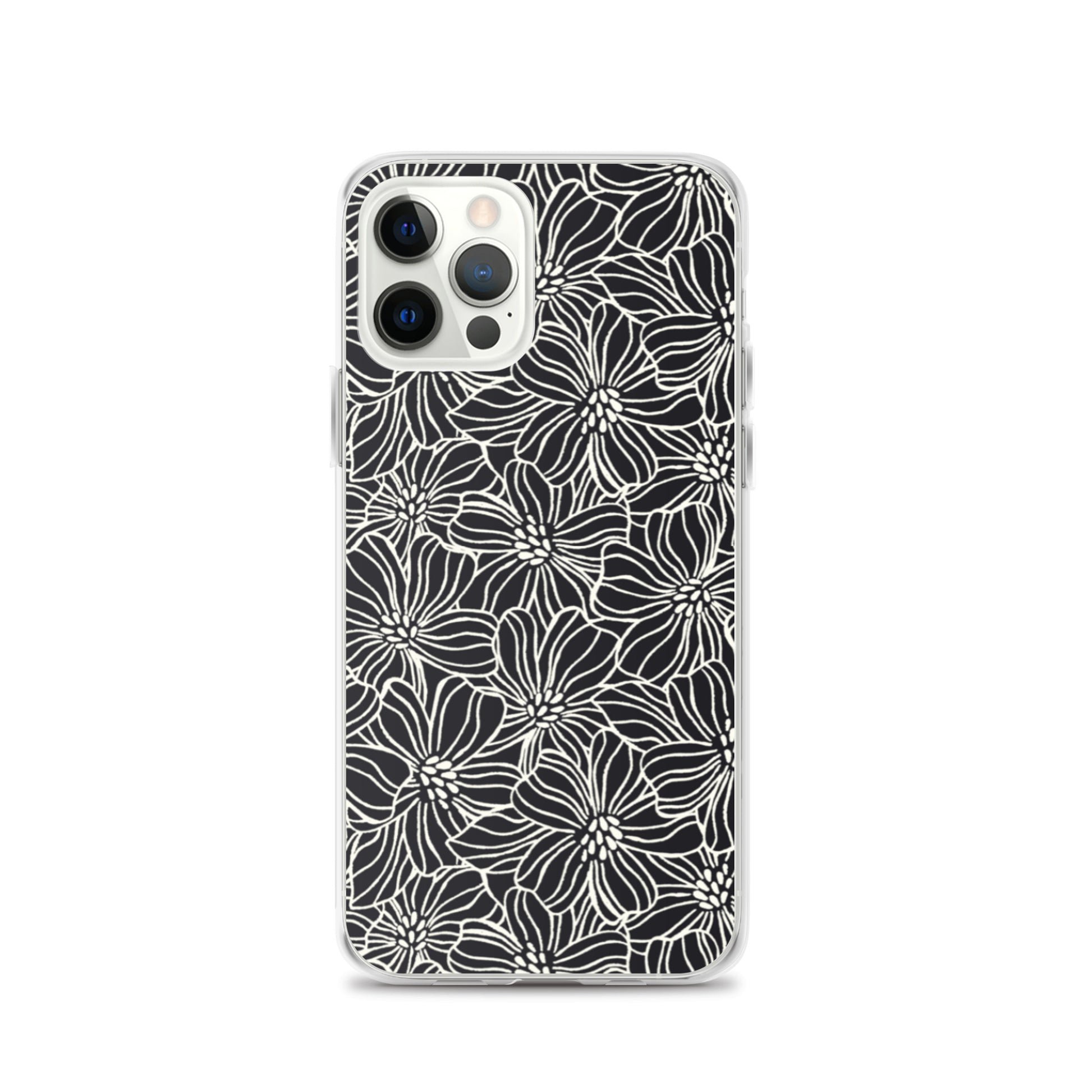 iPhone Case - Black White Flowers - 17 sizes  20.00 bigkahunatshirts