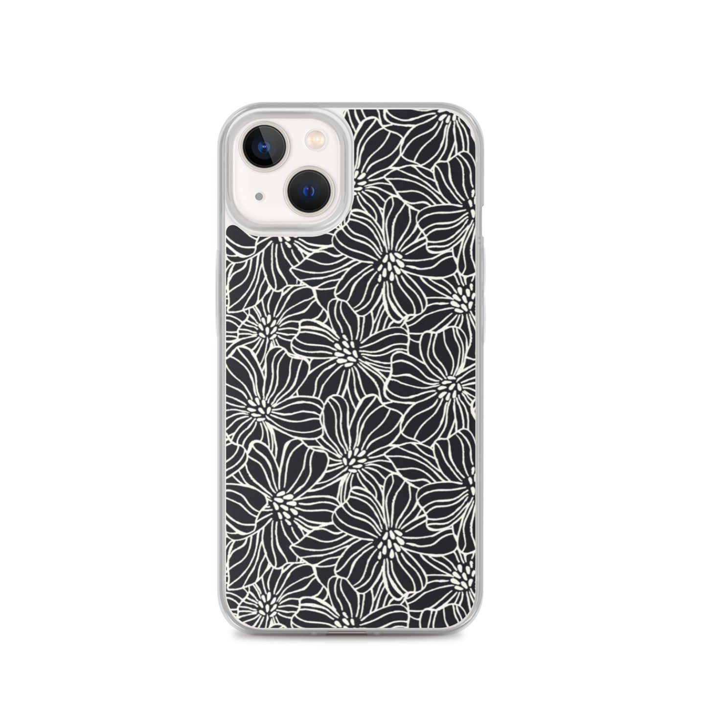 iPhone Case - Black White Flowers - 17 sizes  20.00 bigkahunatshirts