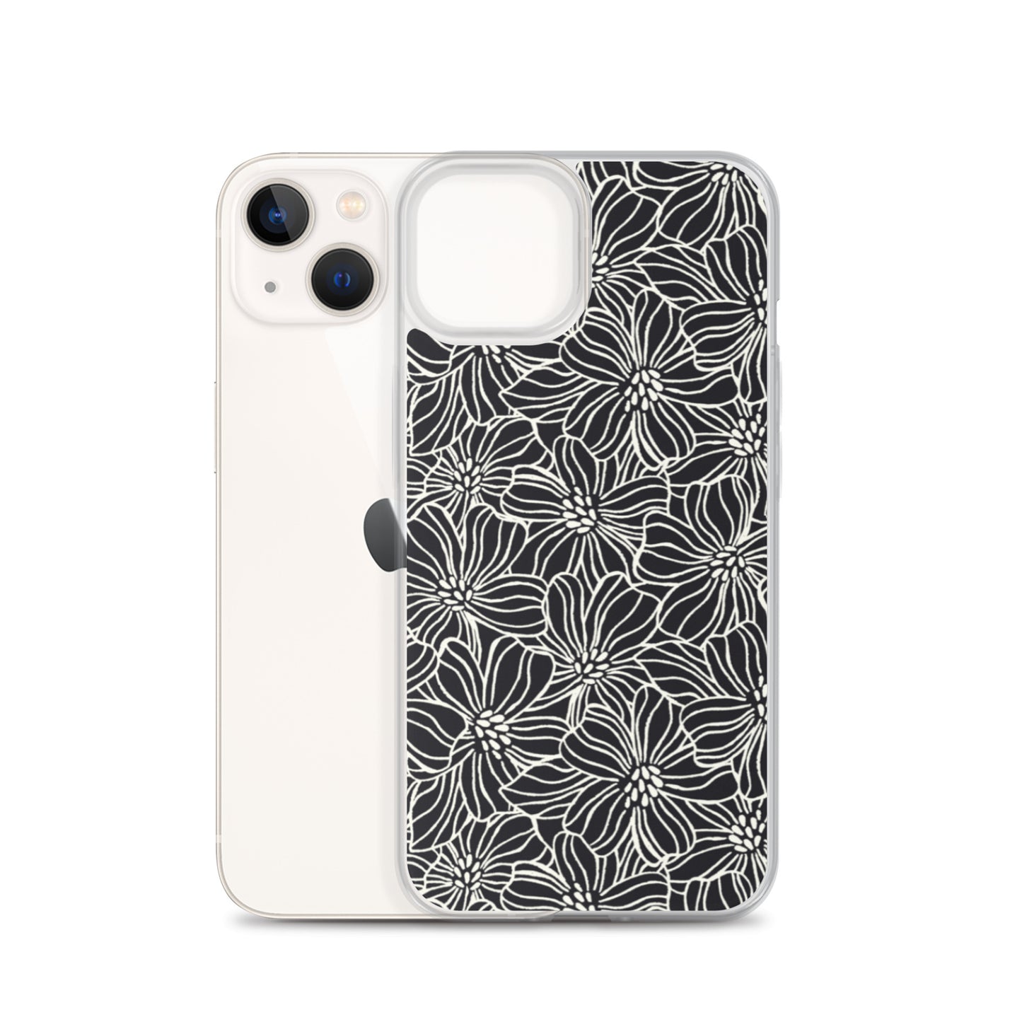 iPhone Case - Black White Flowers - 17 sizes  20.00 bigkahunatshirts