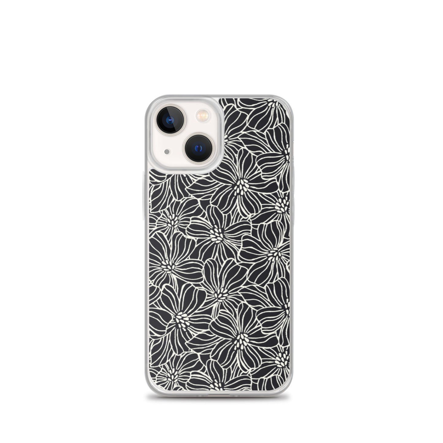 iPhone Case - Black White Flowers - 17 sizes  20.00 bigkahunatshirts