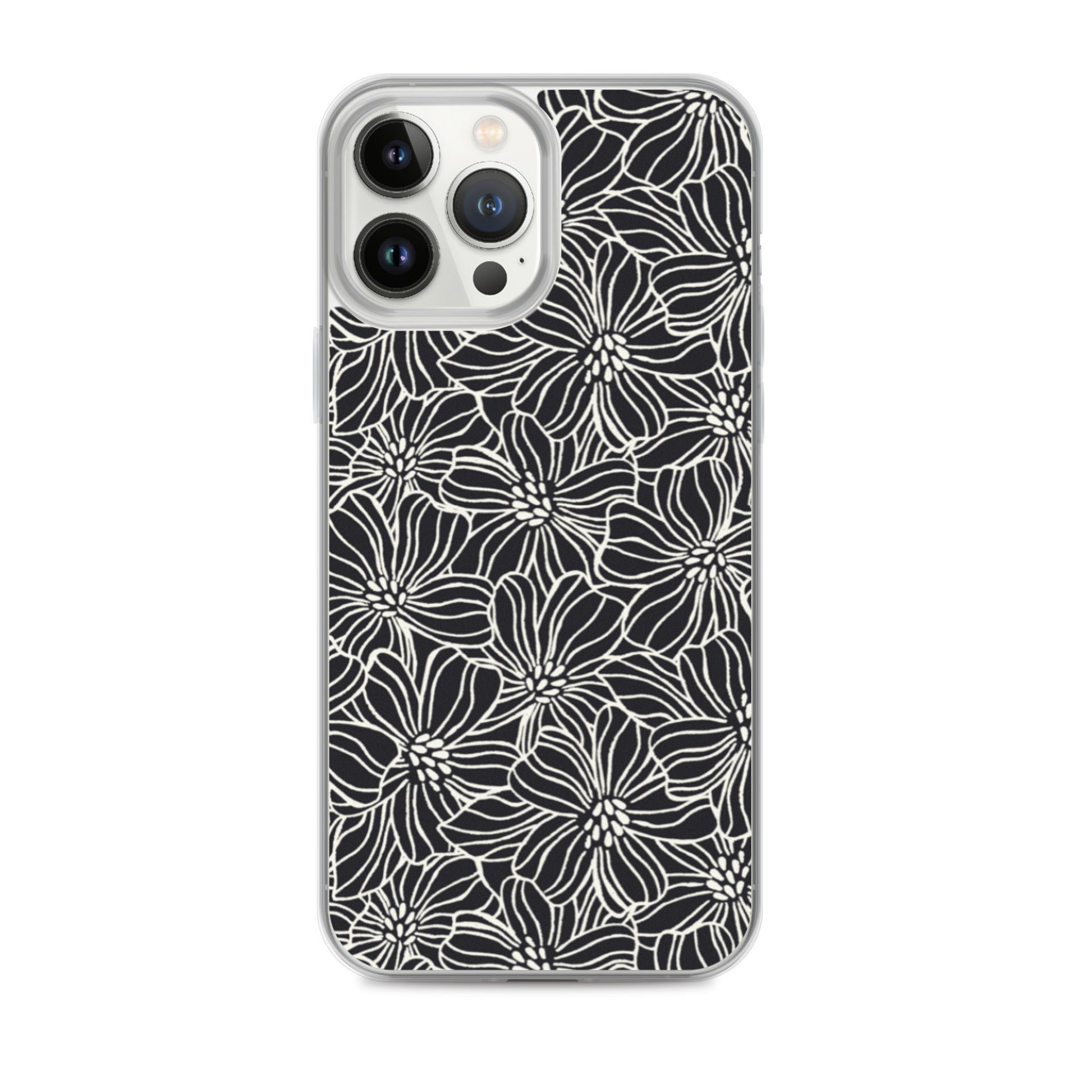 iPhone Case - Black White Flowers - 17 sizes  20.00 bigkahunatshirts