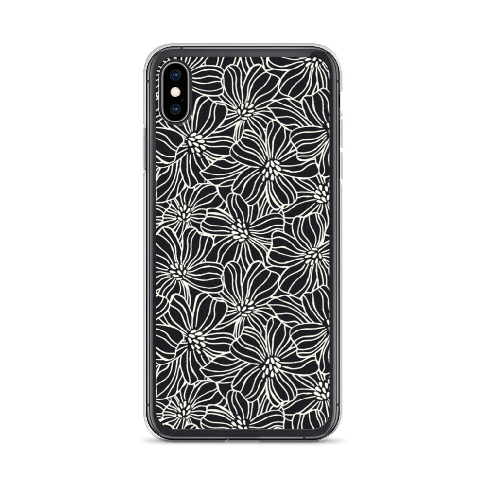 iPhone Case - Black White Flowers - 17 sizes  20.00 bigkahunatshirts