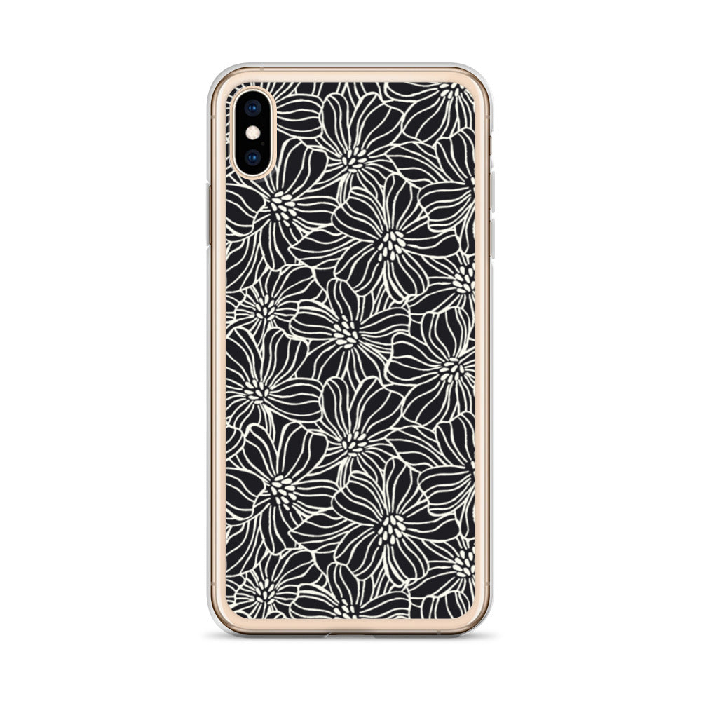 iPhone Case - Black White Flowers - 17 sizes  20.00 bigkahunatshirts