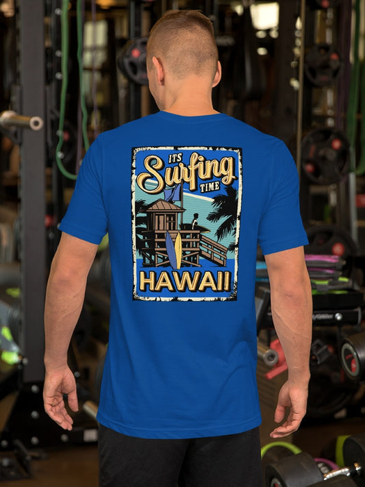 It's Surfing Time Hawaii - Blue Yellow Design