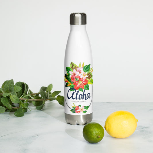 Stainless Steel Water Bottle - Aloha Design