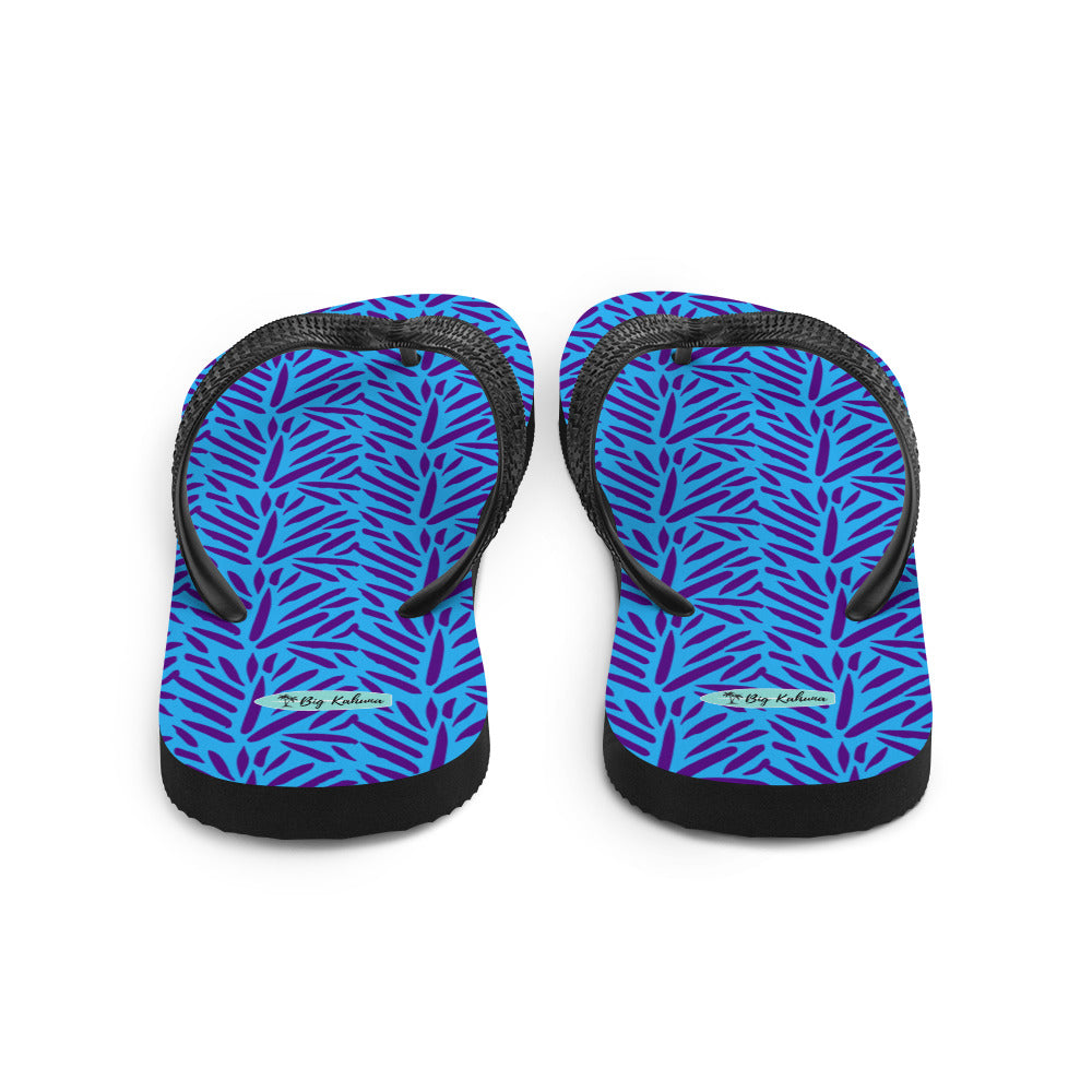 Flip-Flops - Light and Dark Blue Palm Pattern  20.00 bigkahunatshirts