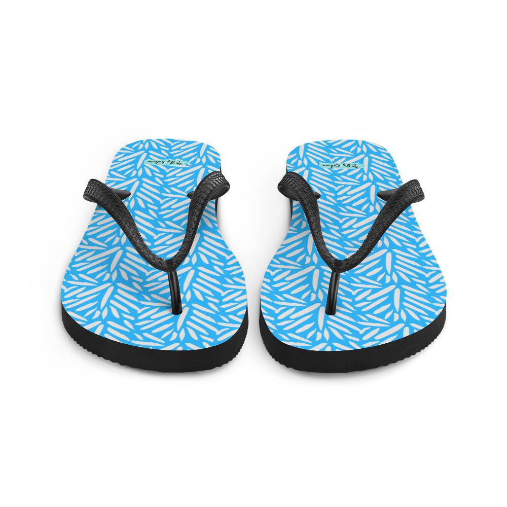 Flip-Flops - Light Blue and Gray Palm Pattern  20.00 bigkahunatshirts