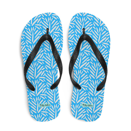 Flip-Flops - Light Blue and Gray Palm Pattern  20.00 bigkahunatshirts