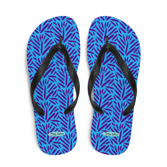 Flip-Flops - Light and Dark Blue Palm Pattern  20.00 bigkahunatshirts